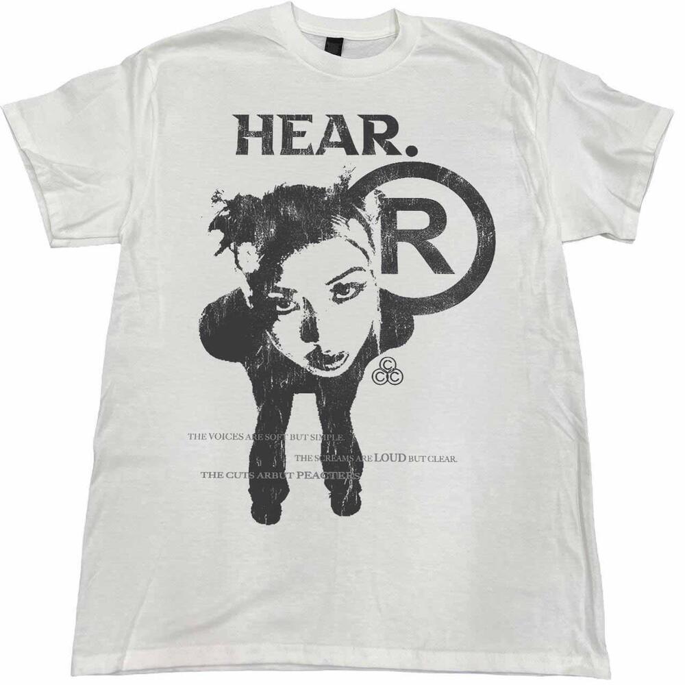 Hear Riot Grrl Tee - Punk-Inspired White Cotton Tee With A Rebellious Vibe